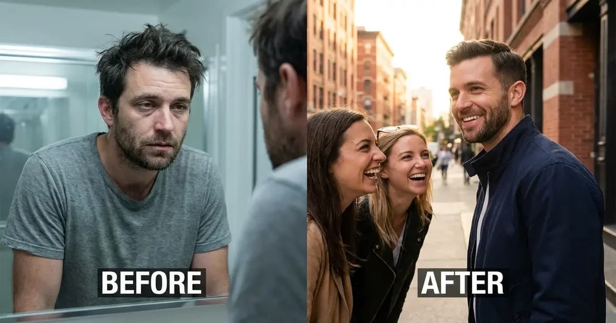 Man grooming before a dating profile photoshoot