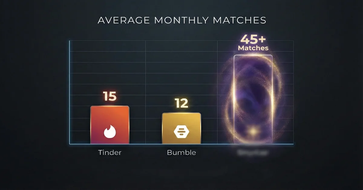Hinge vs Bumble vs Tinder 2026 — match rates, date conversion, and which app wins for guys
