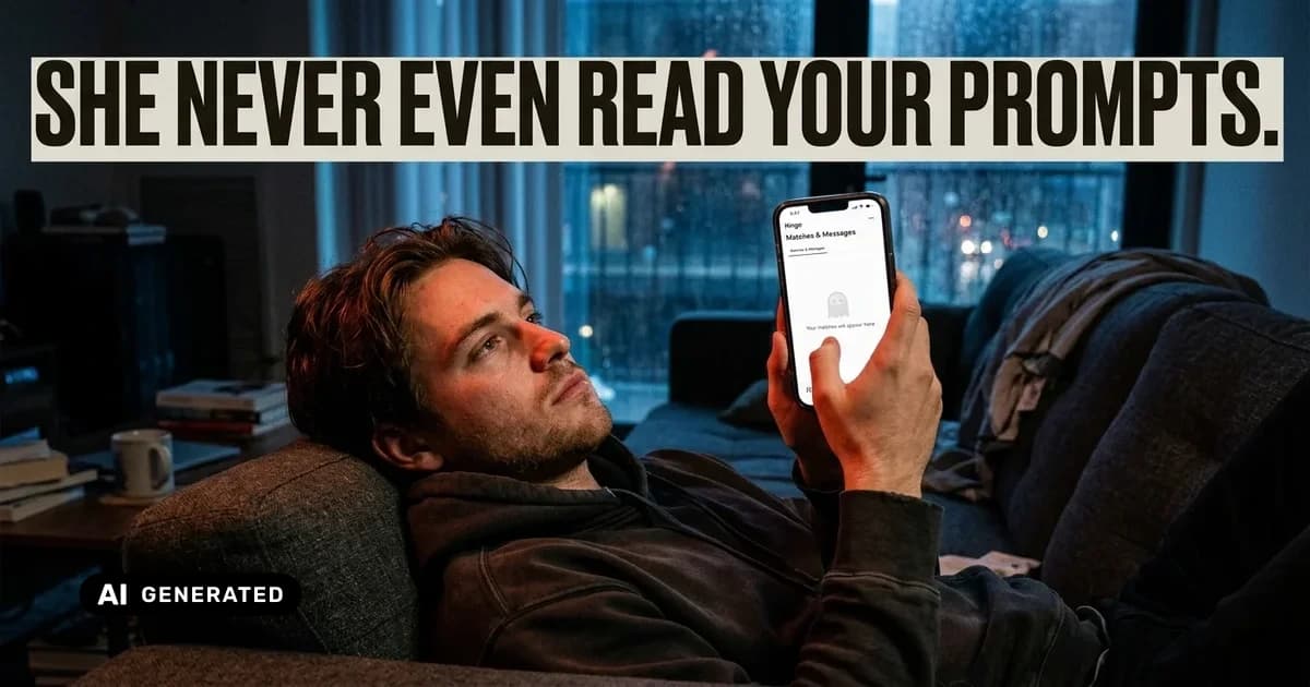Man updating his Hinge profile photos to get more matches — AI-generated