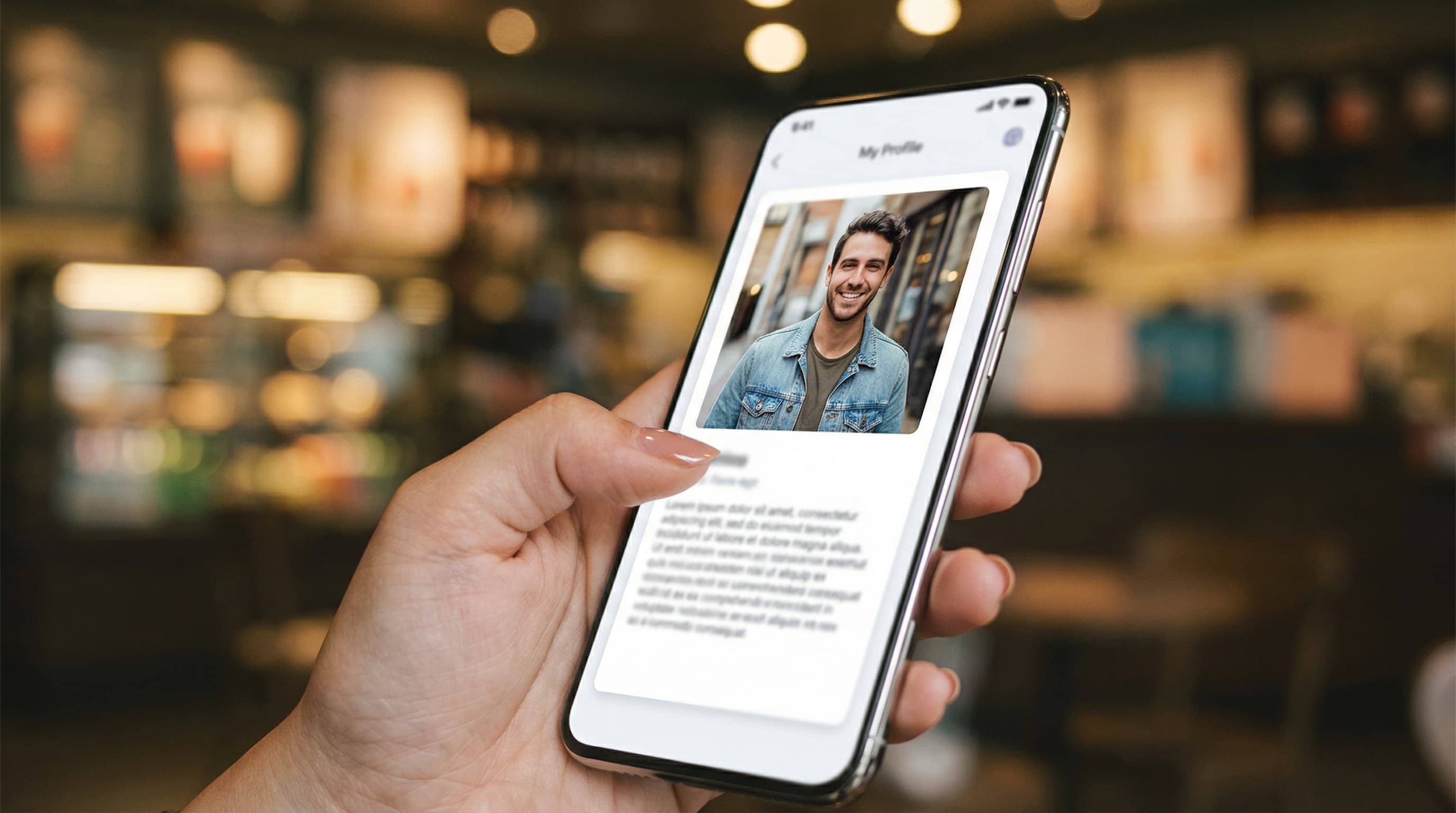 Dating app profile showing photo importance