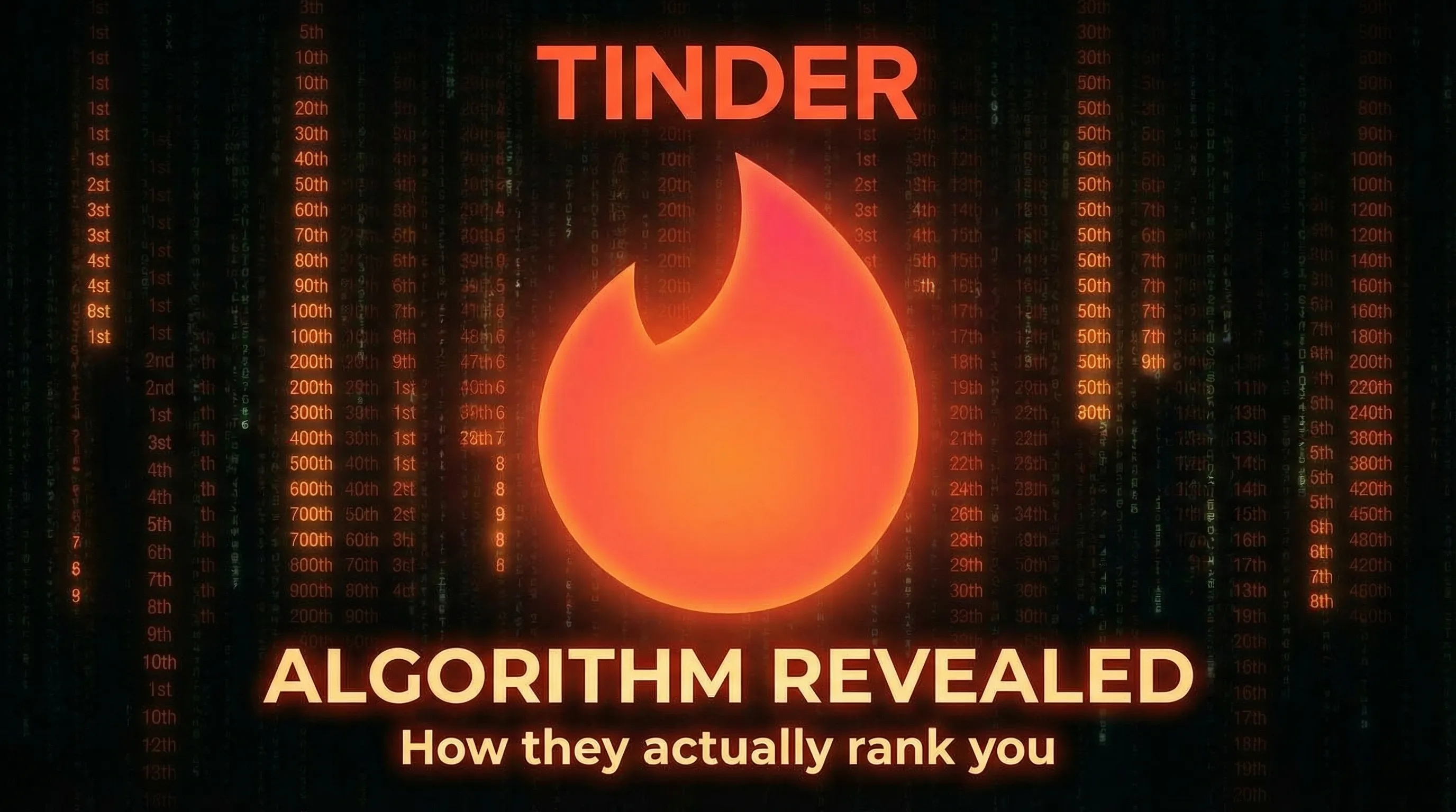 Tinder algorithm visualization showing how profiles are ranked