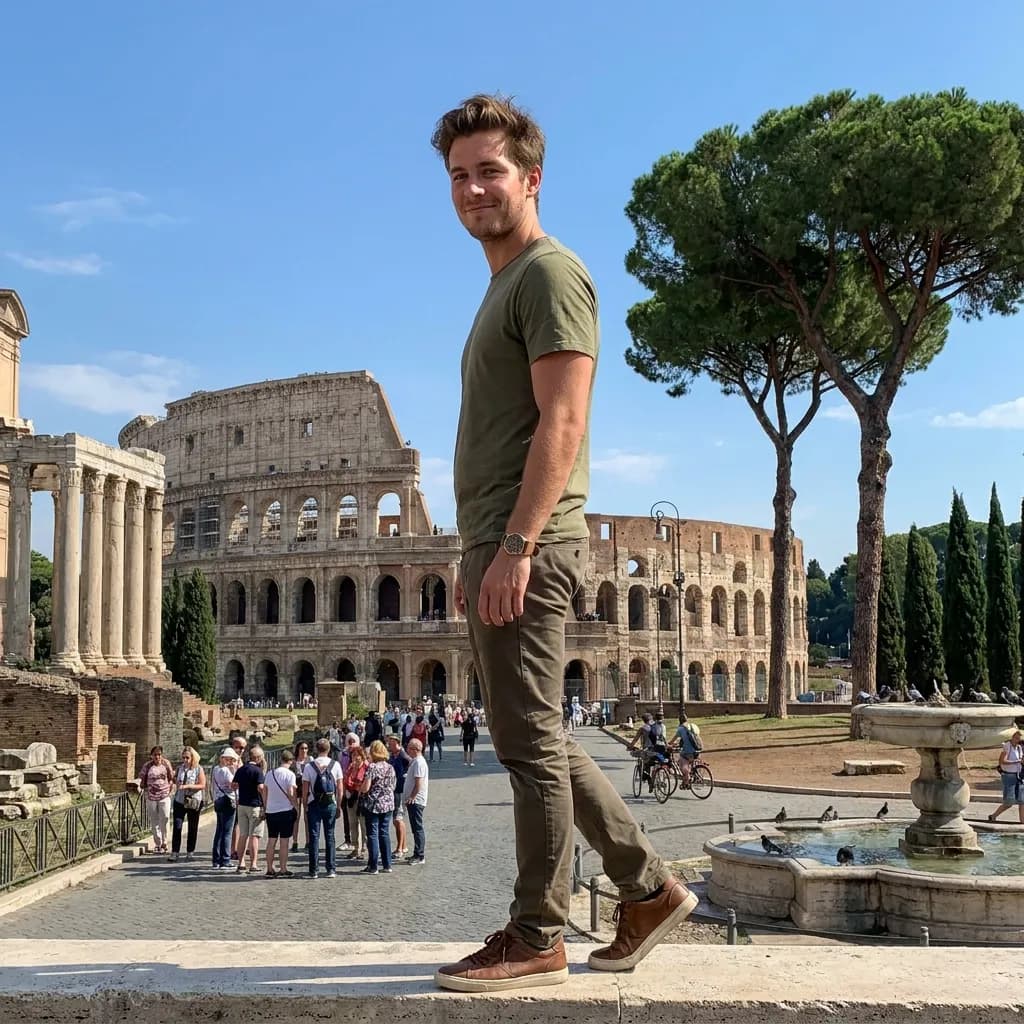 Eksempel på AI-dating-billede — Colosseum i Rom