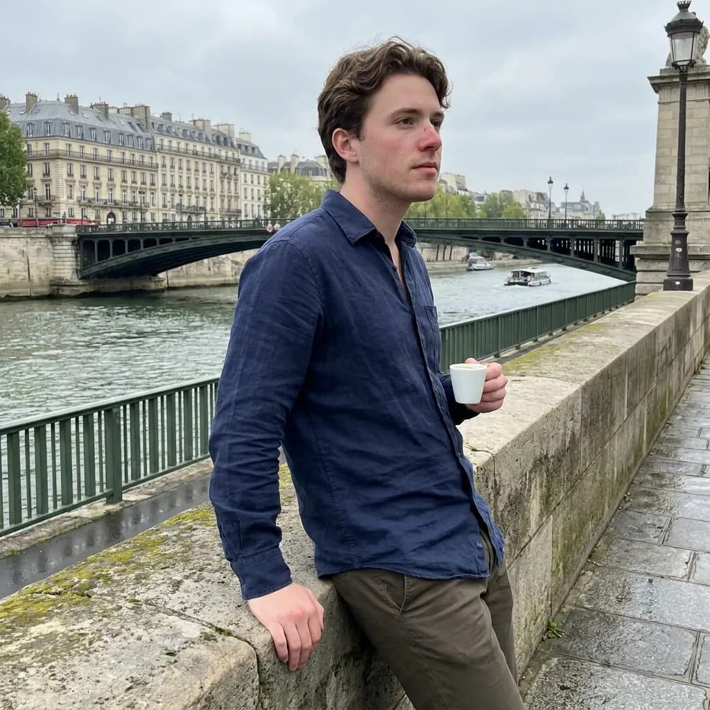 Sample AI dating photo — Paris Seine