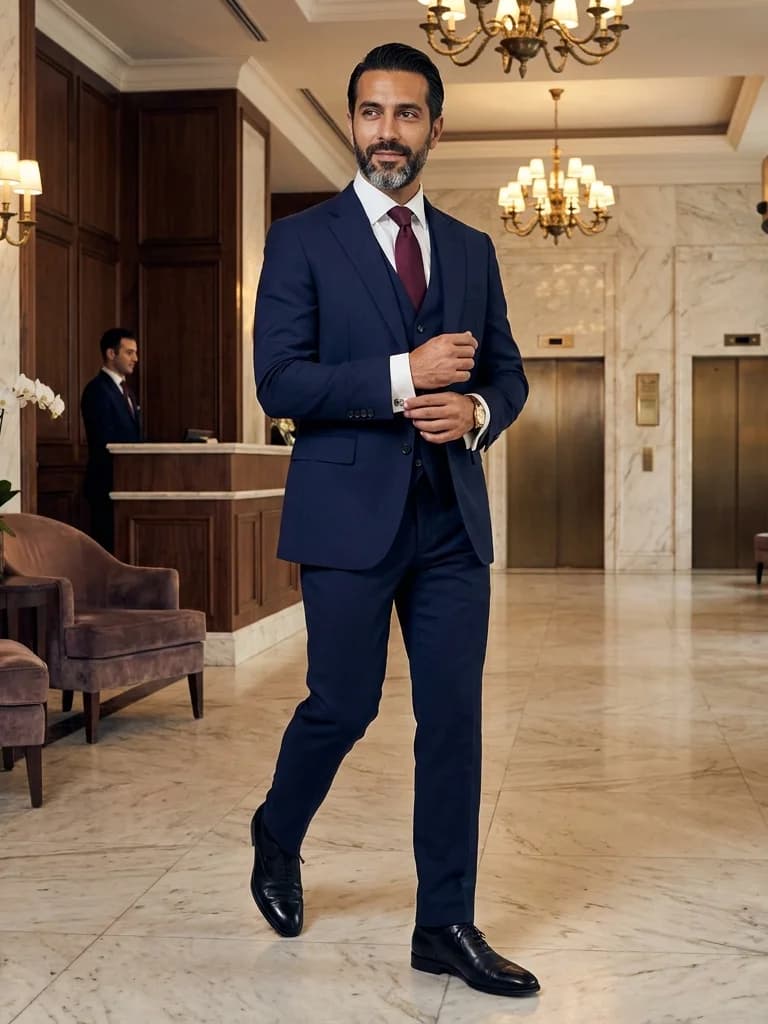 Ejemplo de foto de citas IA — hotel lobby cufflink